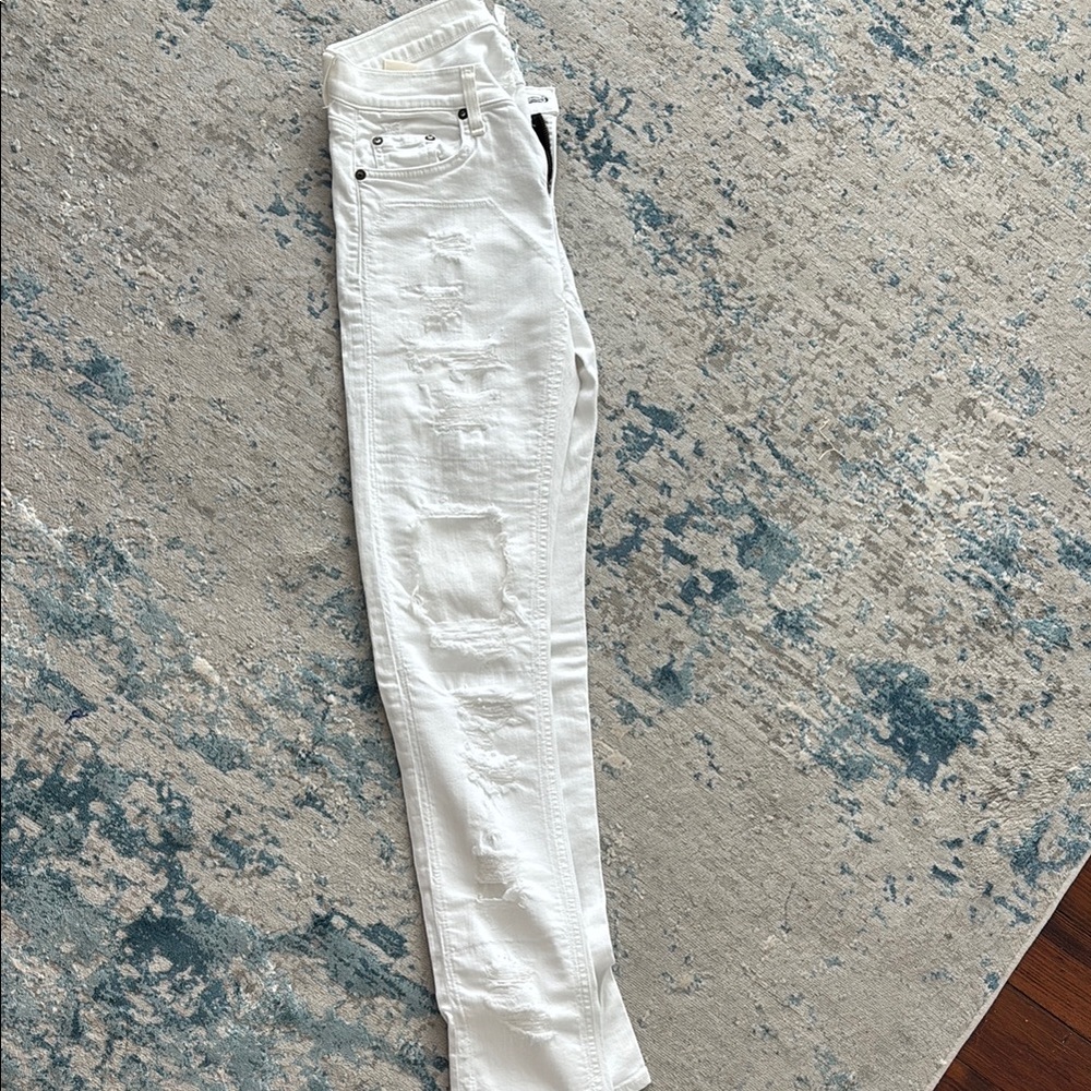 rag & bone White Distressed Women Jeans